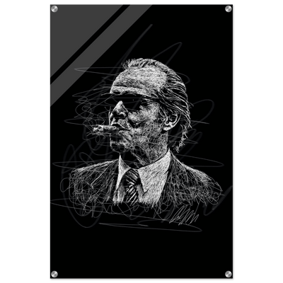 Iconic Al Pacino 'Scarface' Scribble Art Acrylic Print – Vibrant, Modern, Durable Wall Decor - Vibrantwalls