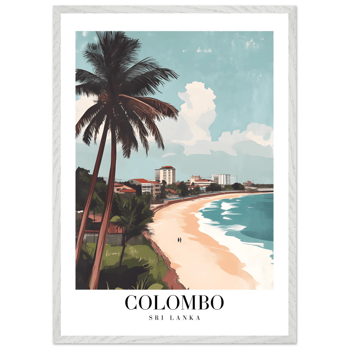 Colombo Sri Lanka Framed Poster – Vintage Coastal Art with Wooden Frame in Multiple Sizes & Finishes - Vibrantwalls