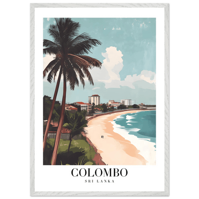 Colombo Sri Lanka Framed Poster – Vintage Coastal Art with Wooden Frame in Multiple Sizes & Finishes - Vibrantwalls