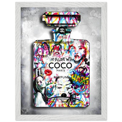 Vibrant Pop Art Chanel Perfume Bottle Print - Graffiti Chic Wall Decor for Fashion Lovers - Vibrantwalls
