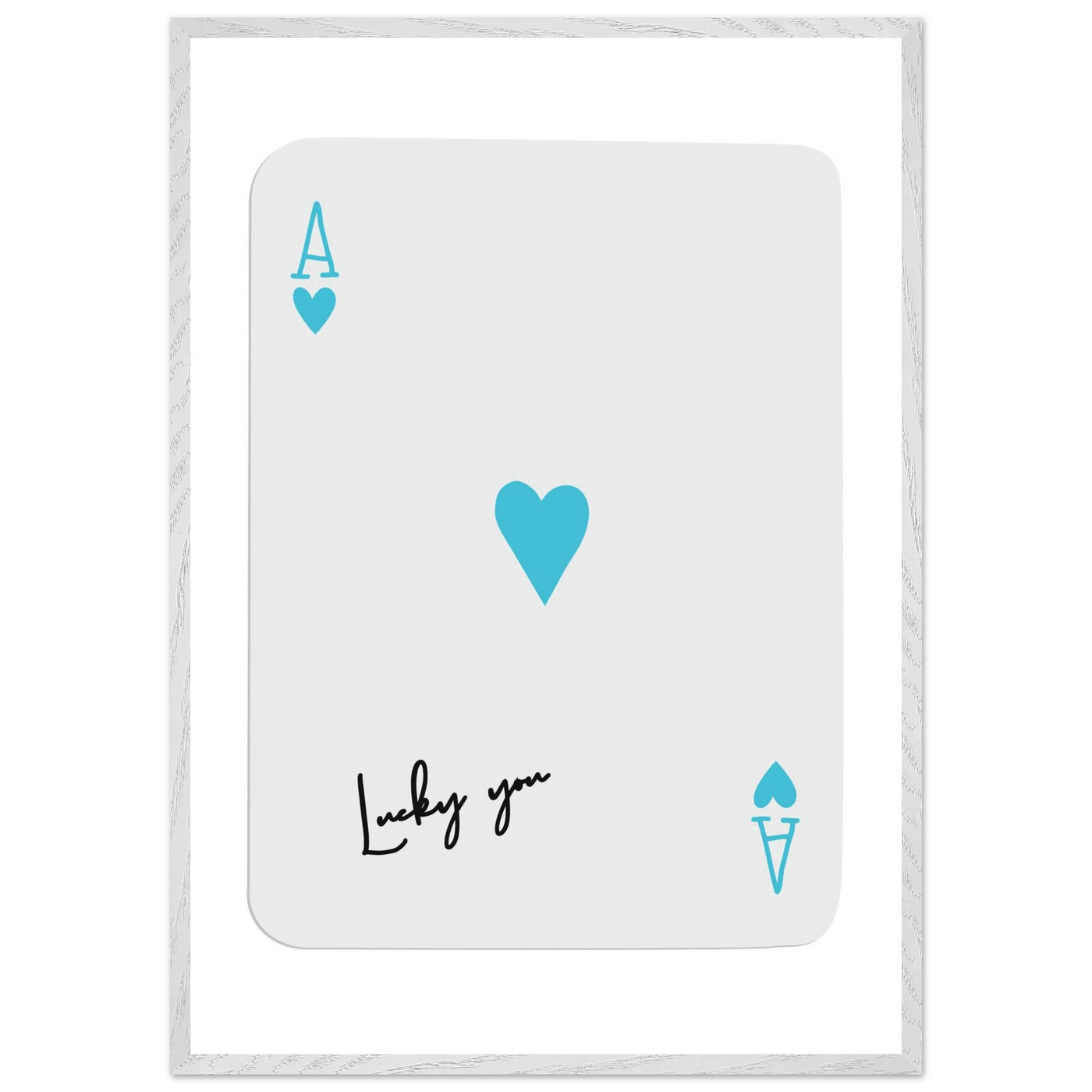 Ace of Hearts Poker Card Print - 'Lucky You' Framed Art, Eco-Friendly Wood Frame in Custom Finish - Vibrantwalls