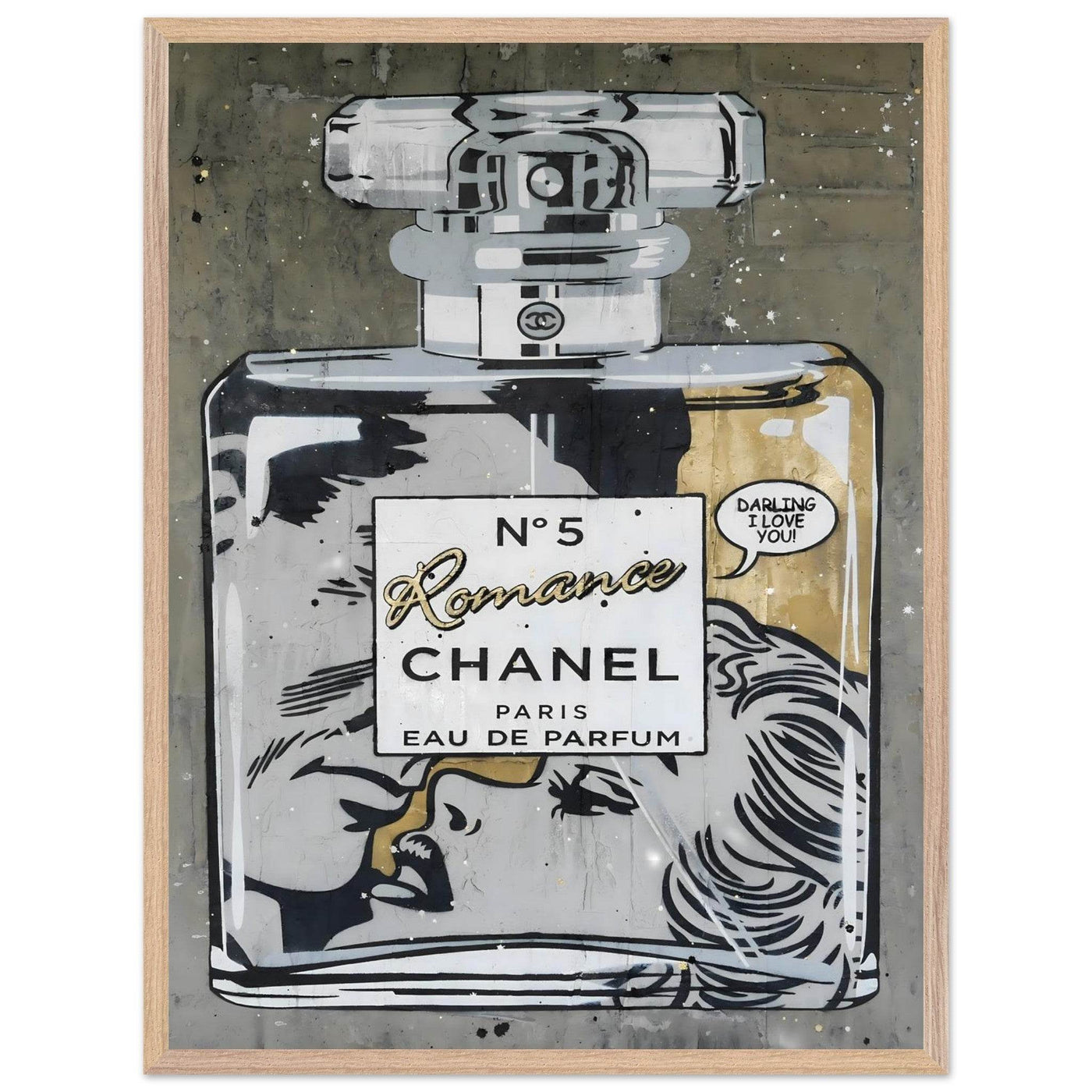 Chanel No. 5 Pop Art Print: Iconic Perfume Art with a Comic Twist, Framed in Your Choice of Style - Vibrantwalls