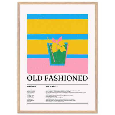 Old Fashioned Cocktail Recipe Art Print - Vibrantwalls