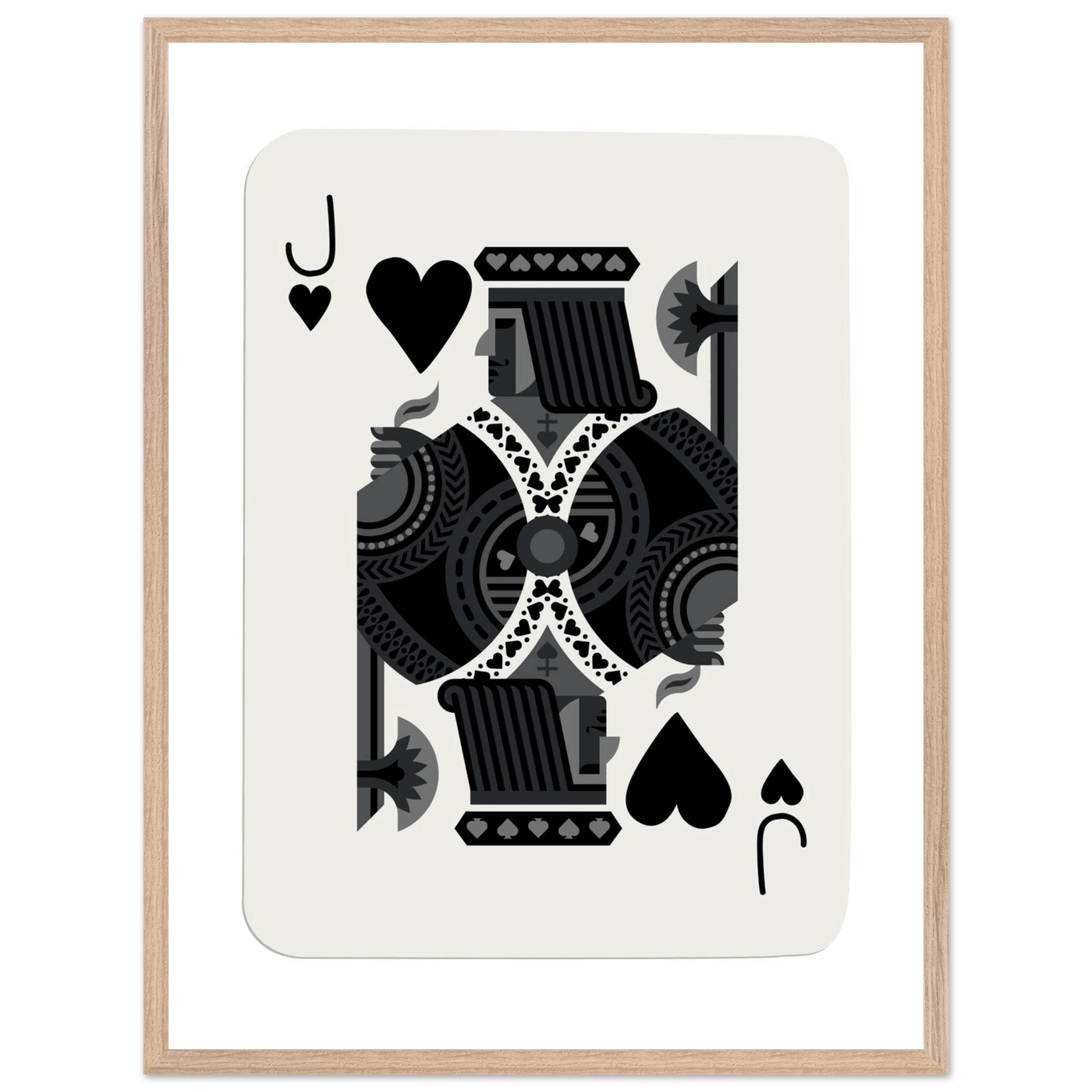 Minimalist Jack of Spades Poker Card Print - Mounted Framed Eco-Friendly Art, Various Sizes & Finishes - Vibrantwalls