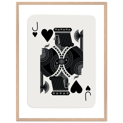 Minimalist Jack of Spades Poker Card Print - Mounted Framed Eco-Friendly Art, Various Sizes & Finishes - Vibrantwalls