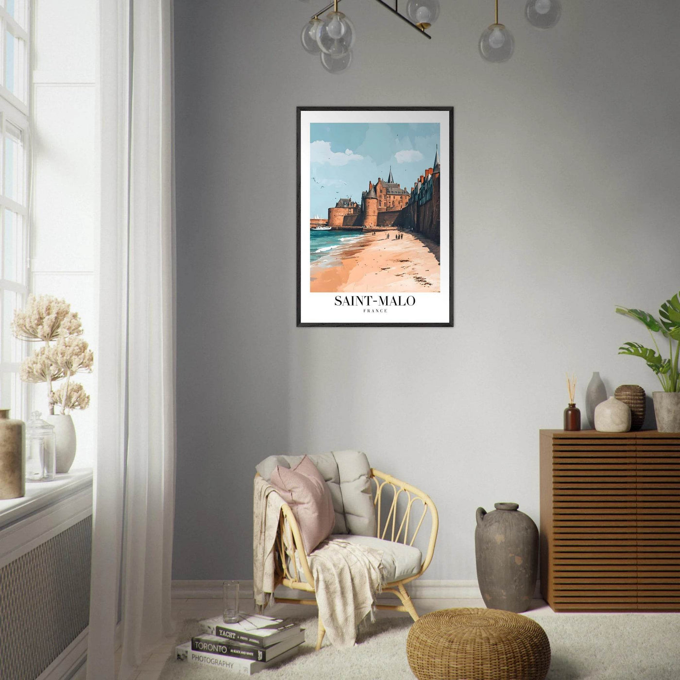 Saint-Malo France Framed Poster – Vintage Coastal Wall Art with Custom Wooden Frame - Vibrantwalls