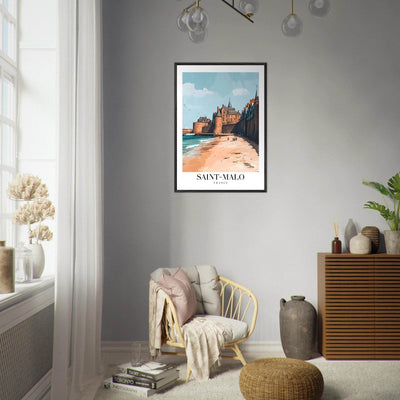 Saint-Malo France Framed Poster – Vintage Coastal Wall Art with Custom Wooden Frame - Vibrantwalls