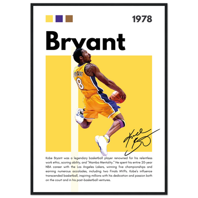 Kobe Bryant Number 24 Lakers Modern Print A1 (59.4 x 84.1 cm) Black frame Vibrantwalls