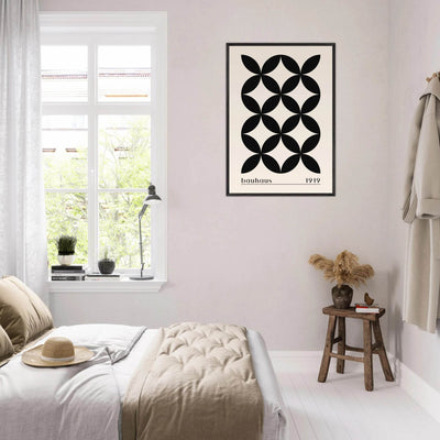 Bauhaus 1919 Black & Beige Circles - Vibrantwalls