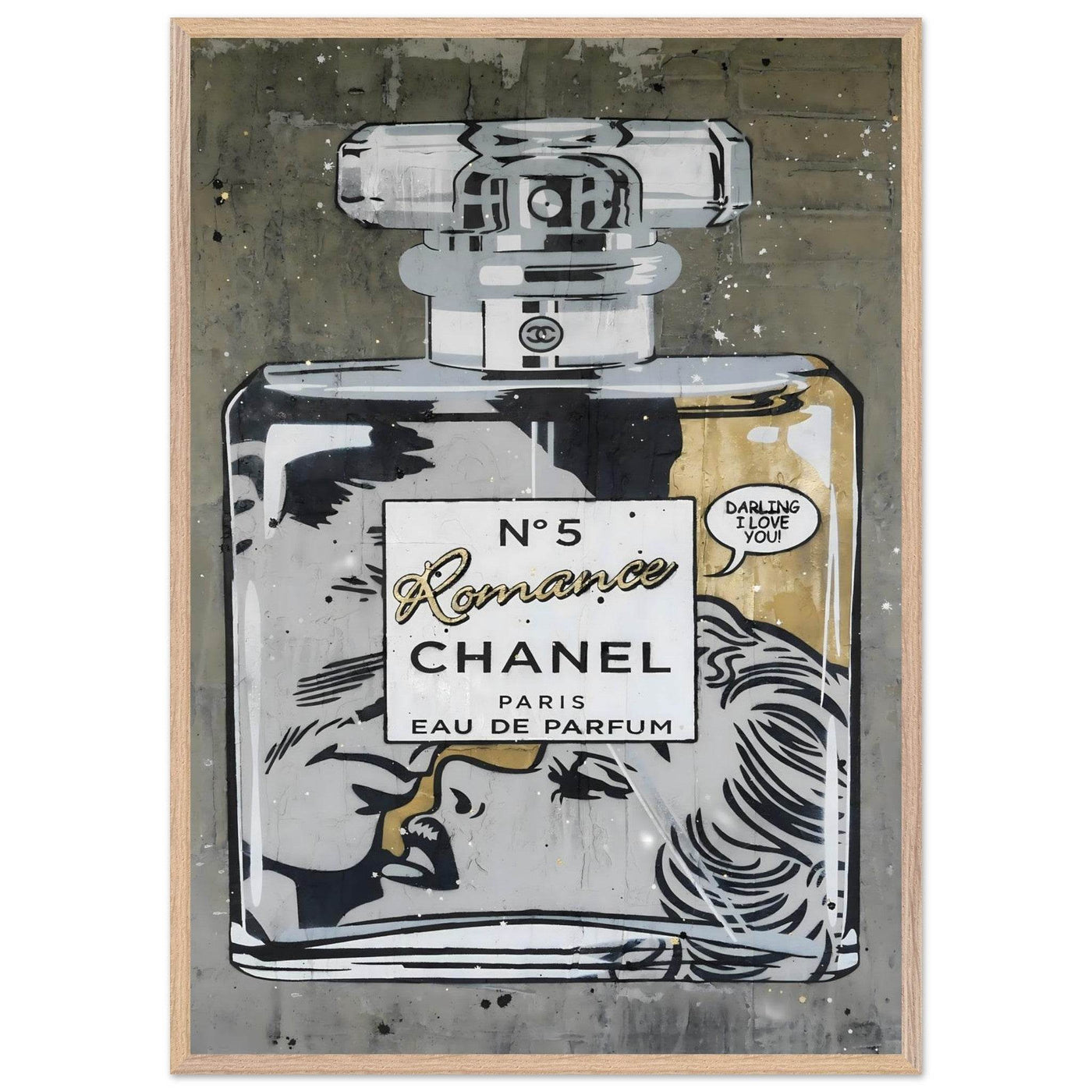 Chanel No. 5 Pop Art Print: Iconic Perfume Art with a Comic Twist, Framed in Your Choice of Style - Vibrantwalls