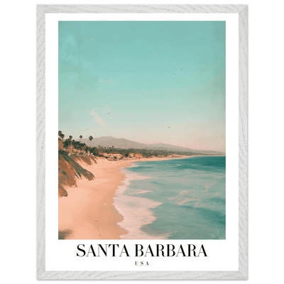Santa Barbara USA Framed Poster – Pastel Beach Travel Wall Art in Your Choice of Frame - Vibrantwalls