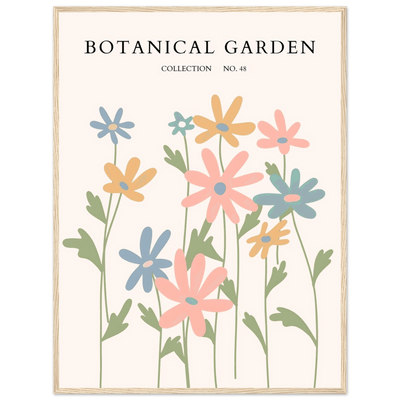 Botanical Garden Framed Poster – Whimsical Pastel Floral Art Print | Ready-to-Hang Wall Decor - Vibrantwalls