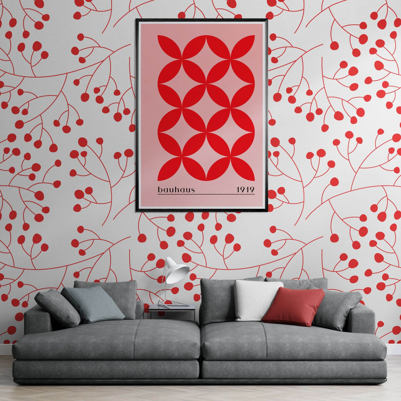 Bauhaus Minimalist Bold Red Geometric Design - Vibrantwalls