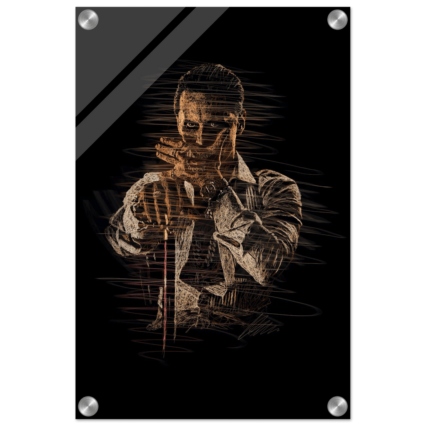 Connor McGregor Wall Art – Scribble Art Acrylic Print for Modern Dynamic Home Decor - Vibrantwalls