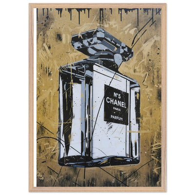 Abstract Chanel N°5 Art Print - Luxury Perfume Wall Art in Premium Mounted Frame - Vibrantwalls