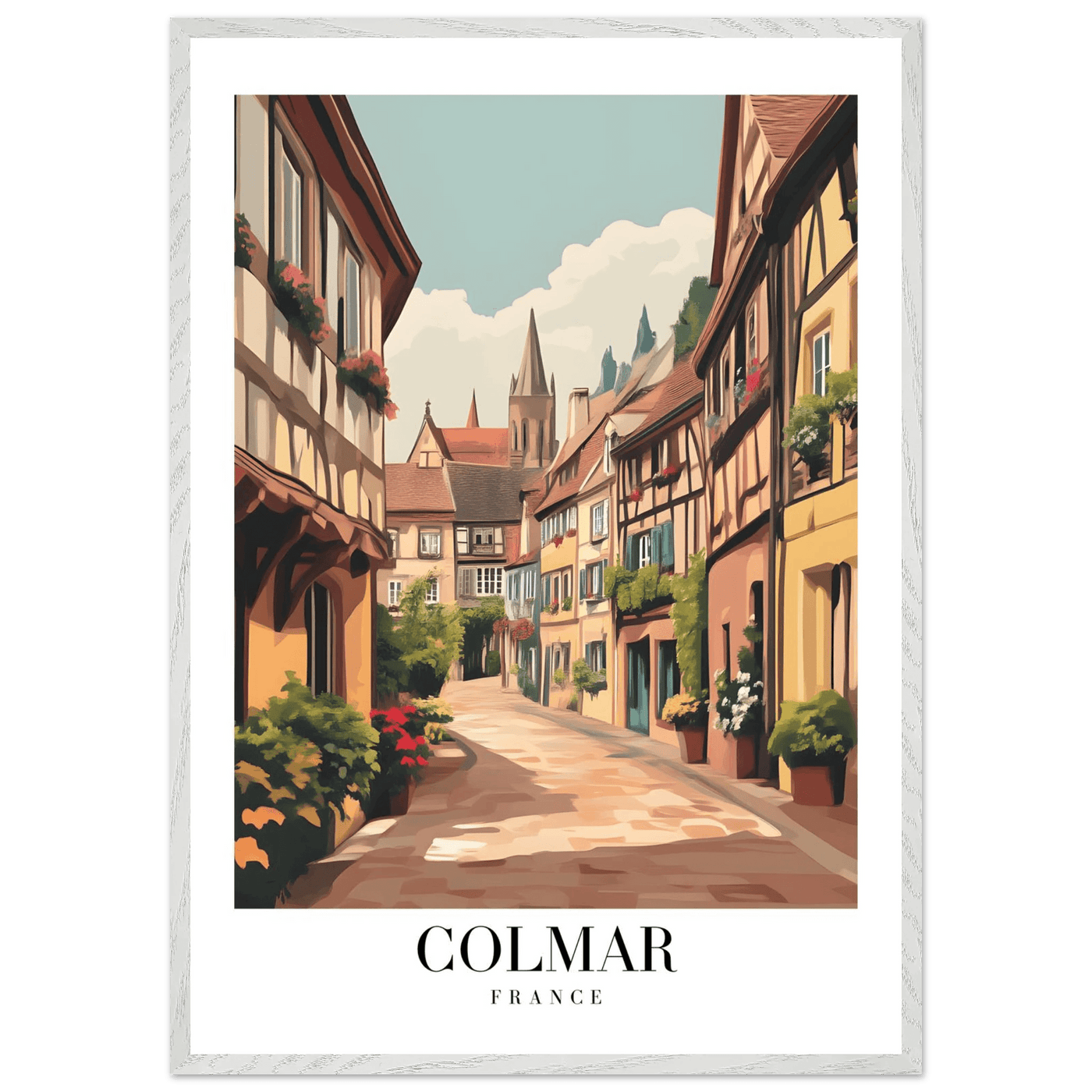 Colmar France Framed Poster – Vintage European Village Wall Art with Wooden Frame - Vibrantwalls