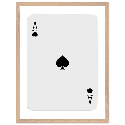 Ace of Spades Poker Card Print - Mounted Framed Poster Art, Eco-Friendly Wood Frame in Your Choice of Style - Vibrantwalls