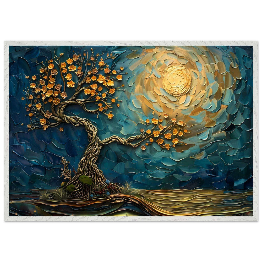 Tree of Life Jewelry - Golden Blooms & Midnight Sky Design - Vibrantwalls