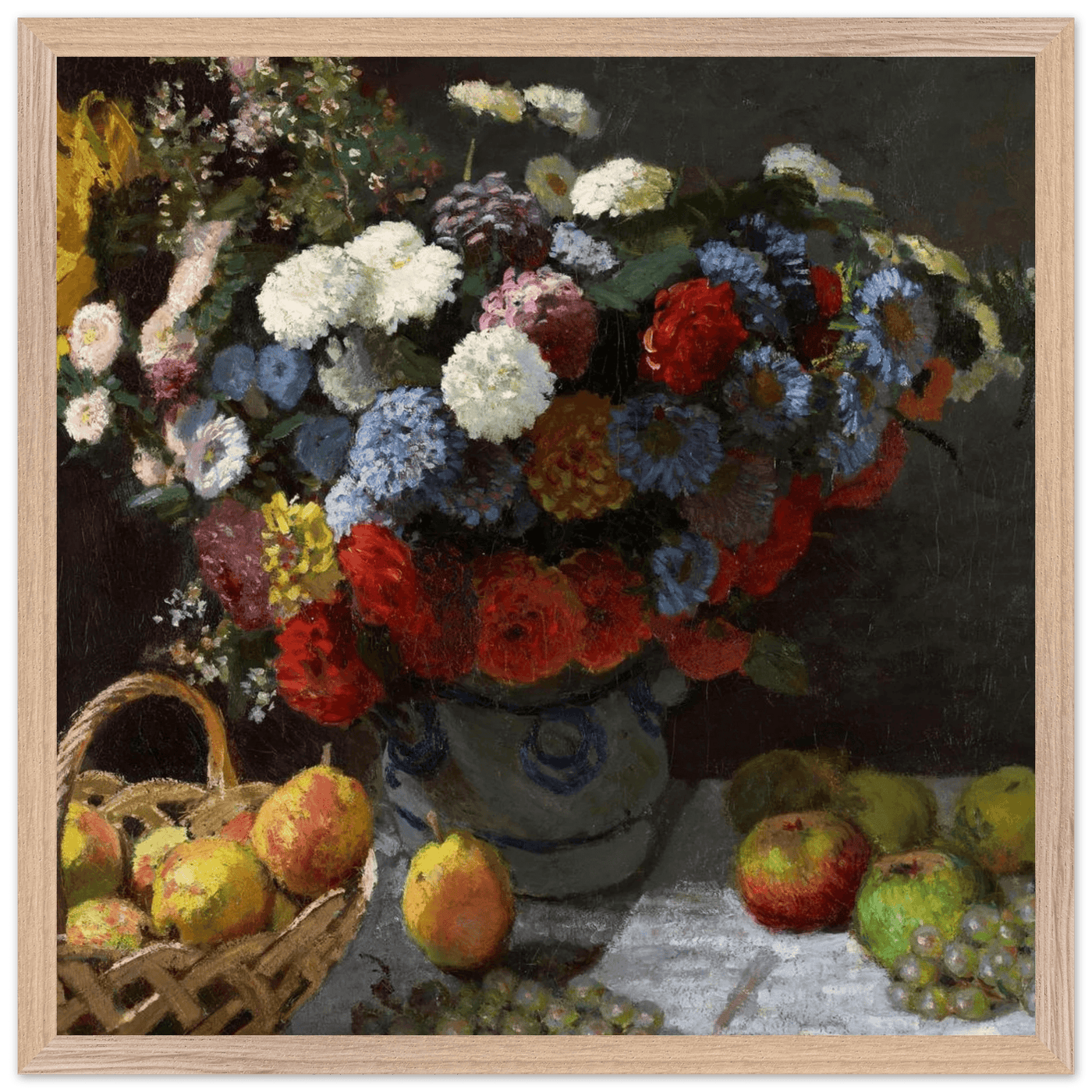 Still Life Wall Art Print of Flowers and Fruit for Elegant Home Decor - Vibrantwalls