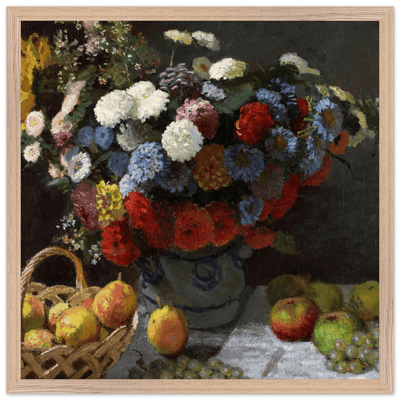 Still Life Wall Art Print of Flowers and Fruit for Elegant Home Decor - Vibrantwalls