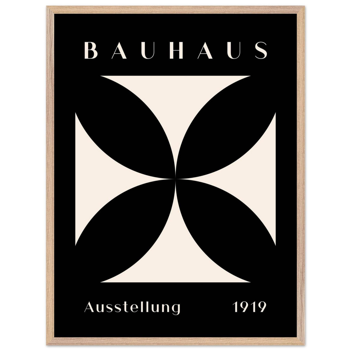 Bauhaus Ausstellung 1919 Black & Cream Minimalist - Vibrantwalls