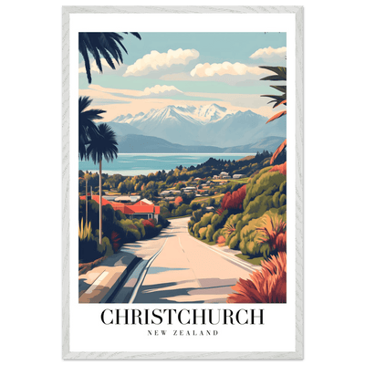 Christchurch New Zealand Framed Poster – Vintage Travel Wall Art with Wooden Frame - Vibrantwalls