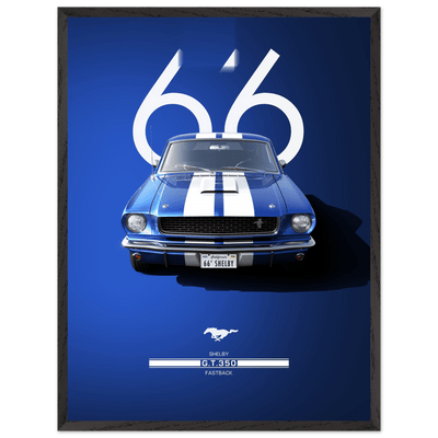 1966 Shelby GT.350 Fastback Framed Poster - Iconic Blue & White Design | Ready-to-Hang Wall Art - Vibrantwalls