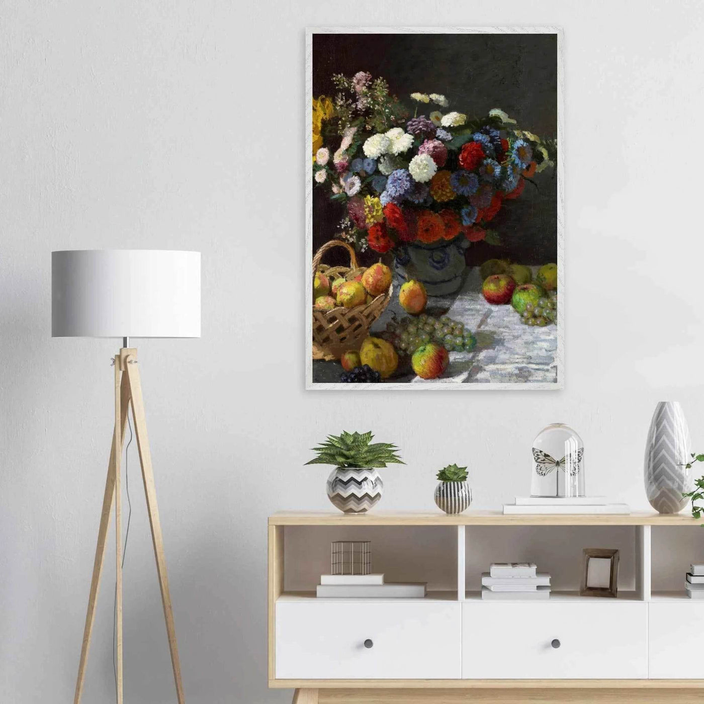 Still Life Wall Art Print of Flowers and Fruit for Elegant Home Decor - Vibrantwalls