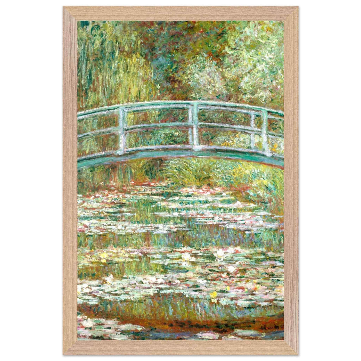 Bridge Over a Pond Art Print - Water Lilies Decorative Artwork for Your Space - Vibrantwalls