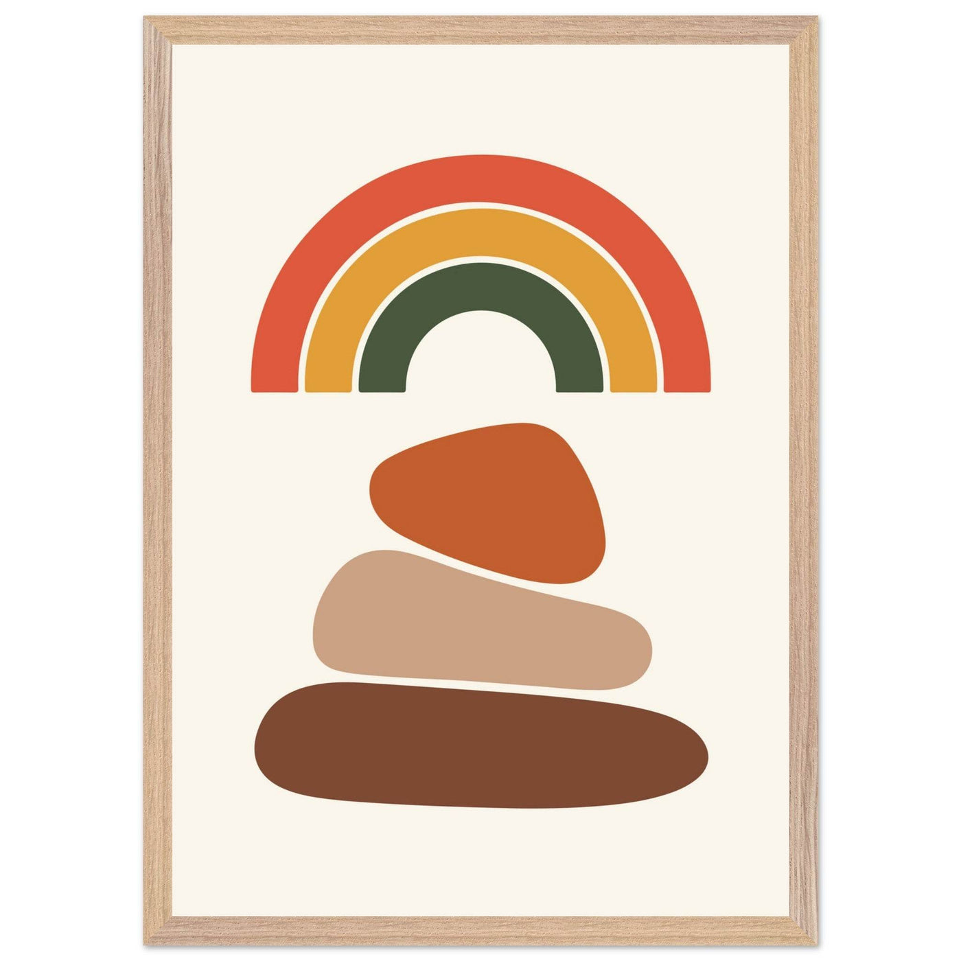 Desert Rainbow & Stone Stack - Vibrantwalls