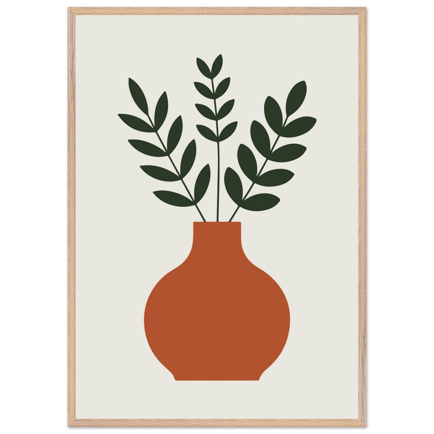 Terracotta Vase Greenery - Vibrantwalls