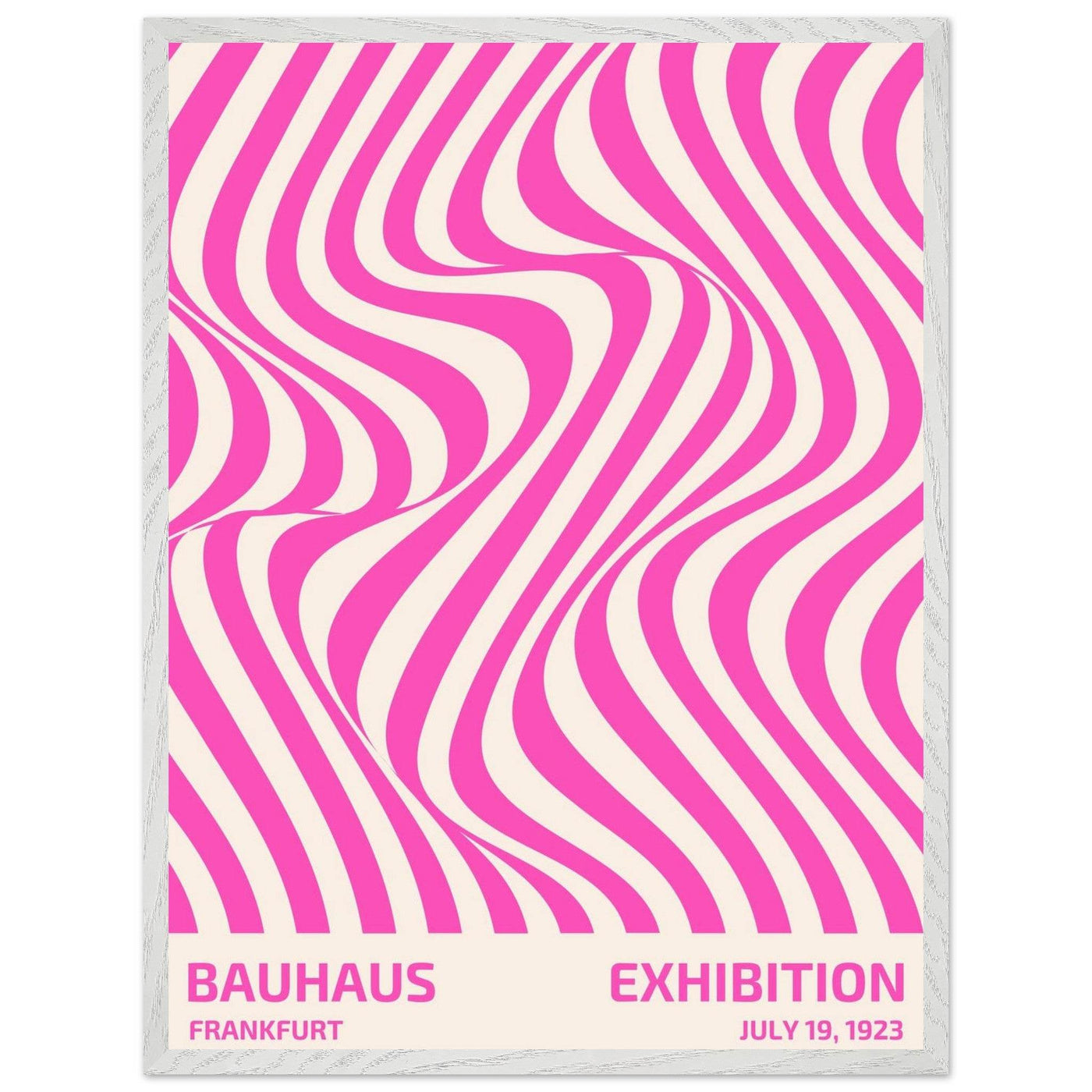 Bauhaus Pink Stripe Abstract Art Print – Modern Minimalist Framed Poster in Multiple Sizes - Vibrantwalls