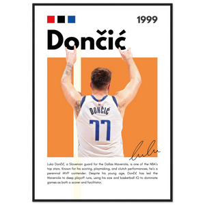 Luka Dončić El Matador Mavericks Framed Poster 70x100 cm 28x40″ Black frame Vibrantwalls