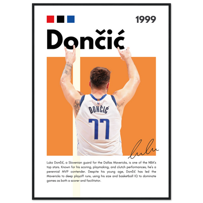 Luka Dončić El Matador Mavericks Framed Poster 70x100 cm 28x40″ Black frame Vibrantwalls