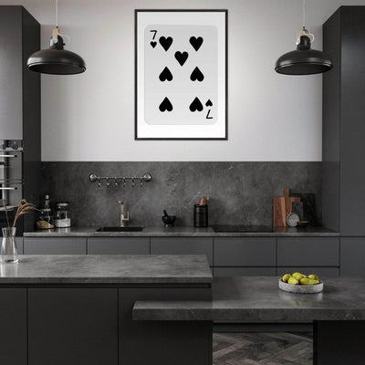 Seven of Spades Poker Card Print - Mounted & Framed Wall Art, Eco-Friendly Wood Frame in Multiple Finishes - Vibrantwalls