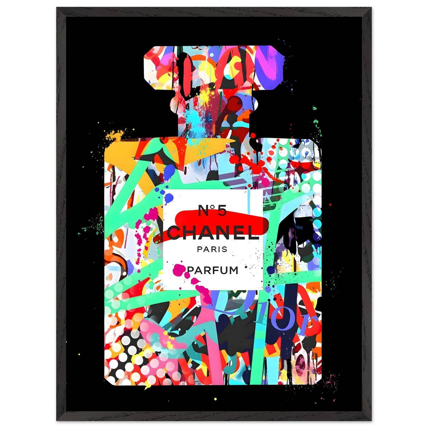 Vibrant Pop Art Chanel No. 5 Perfume Print - Framed & Ready-to-Hang - Vibrantwalls