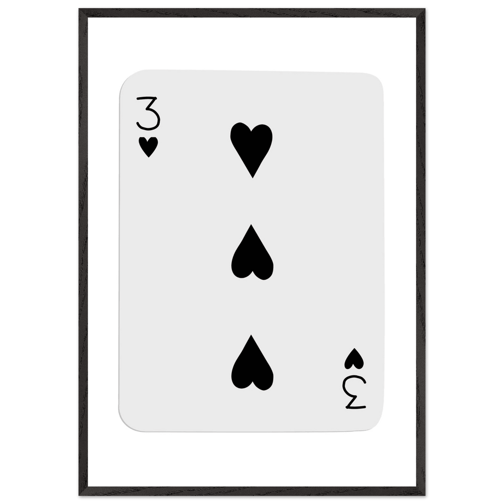 Poker Card Print - Three of Spades Wall Art Framed - Vibrantwalls