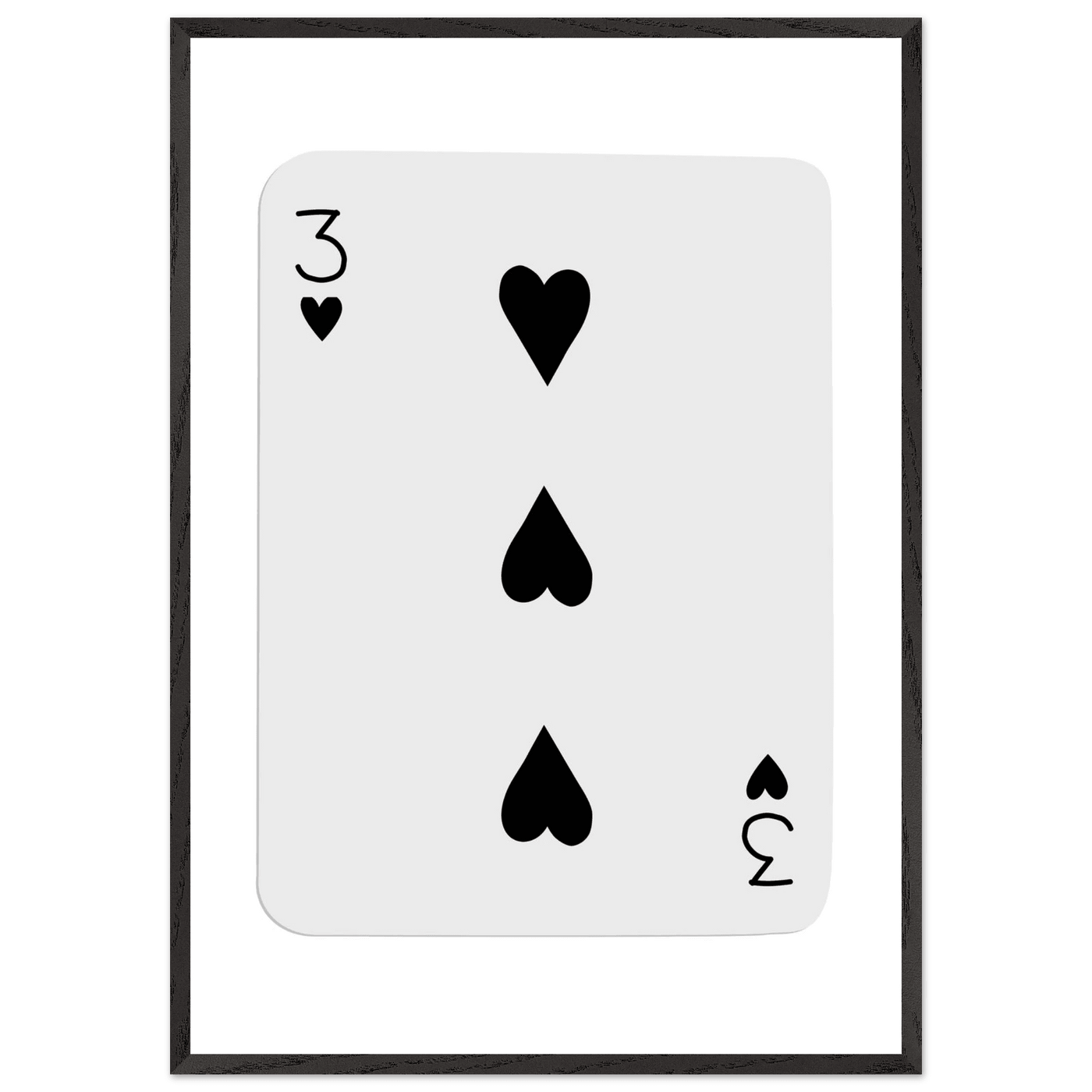 Poker Card Print - Three of Spades - Framed Wall Art, Eco-Friendly Wood Frame in Black, White, or Natural - Vibrantwalls