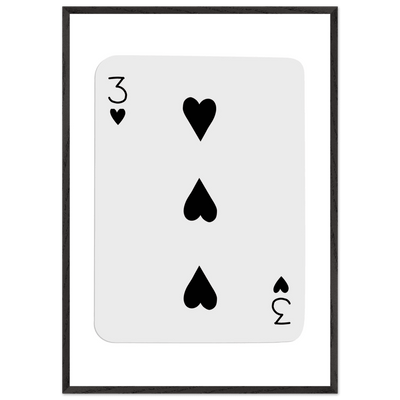 Poker Card Print - Three of Spades - Framed Wall Art, Eco-Friendly Wood Frame in Black, White, or Natural - Vibrantwalls