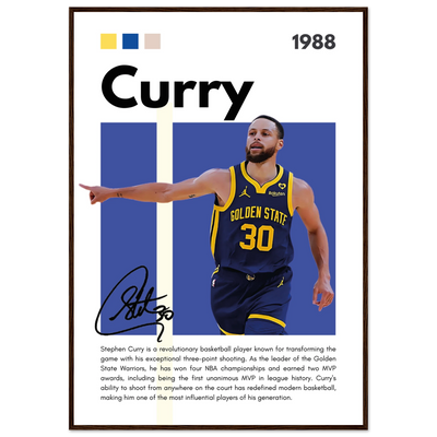 Stephen Curry Chef Curry Warriors Framed Poster 70x100 cm 28x40″ Dark wood frame Vibrantwalls