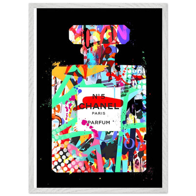 Vibrant Pop Art Chanel No. 5 Perfume Print - Framed & Ready-to-Hang - Vibrantwalls