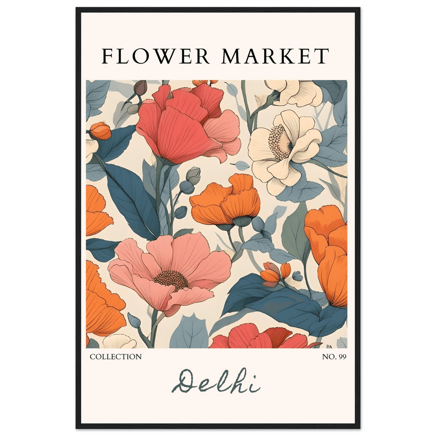 Flower Market Delhi Framed Art Print – Vibrant Botanical & Nature Posters | Ready-to-Hang in Multiple Sizes - Vibrantwalls