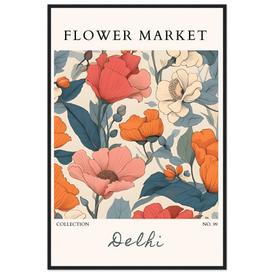 Flower Market Delhi Framed Art Print – Vibrant Botanical & Nature Posters | Ready-to-Hang in Multiple Sizes - Vibrantwalls