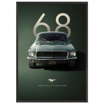 1968 Bullitt Mustang GT - 50th Anniversary Framed Poster | Iconic Automotive Art, Ready-to-Hang - Vibrantwalls