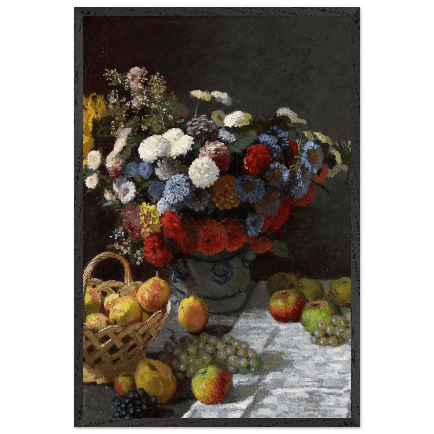 Still Life Wall Art Print of Flowers and Fruit for Elegant Home Decor - Vibrantwalls