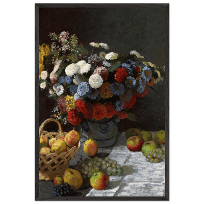 Still Life Wall Art Print of Flowers and Fruit for Elegant Home Decor - Vibrantwalls