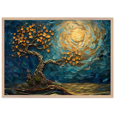 Tree of Life Jewelry - Golden Blooms & Midnight Sky Design - Vibrantwalls