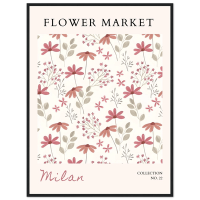 Milan Flower Market Framed Poster – Blush & Sage Floral Art Print | Ready-to-Hang Wall Decor - Vibrantwalls