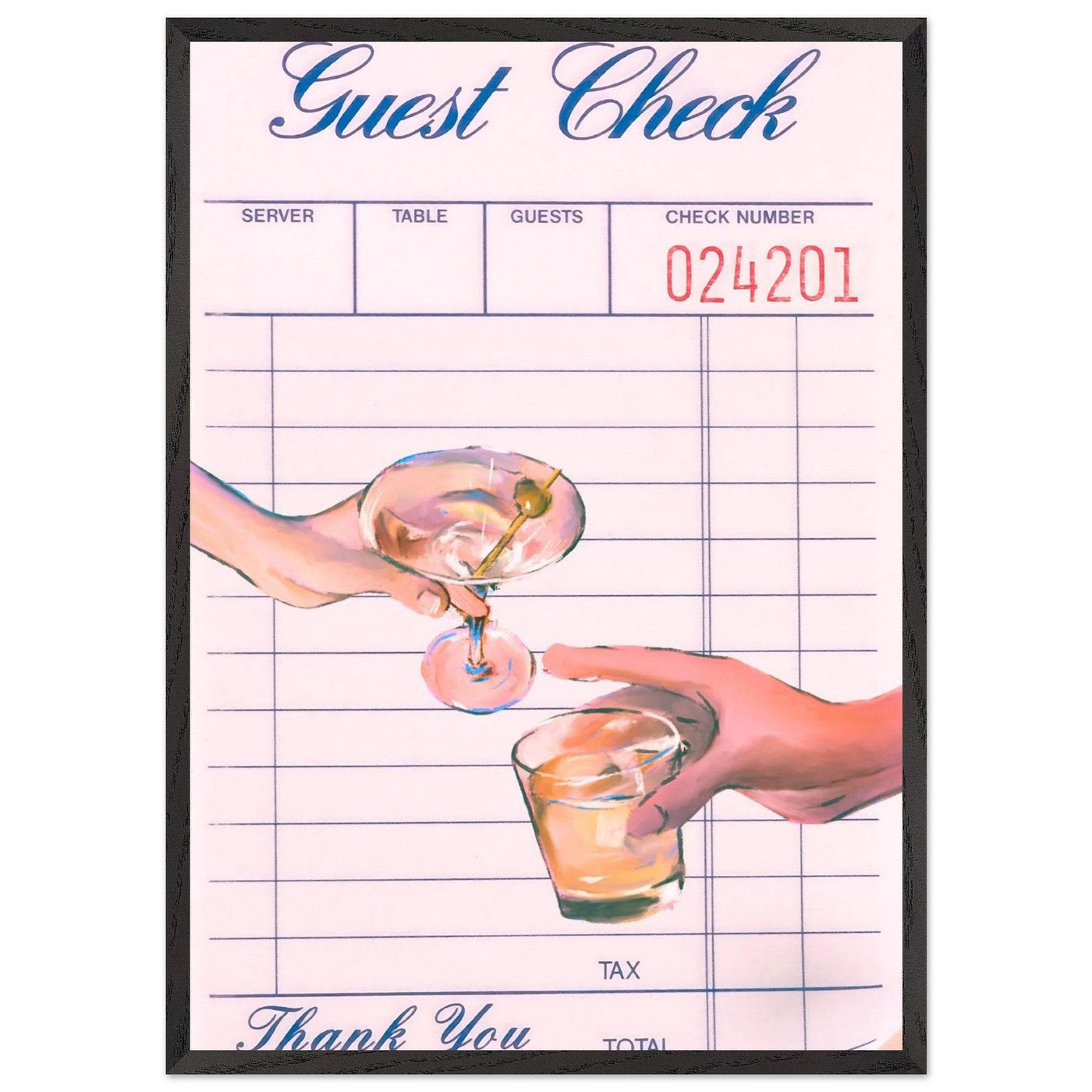 Guest Check Cheers - Vibrantwalls