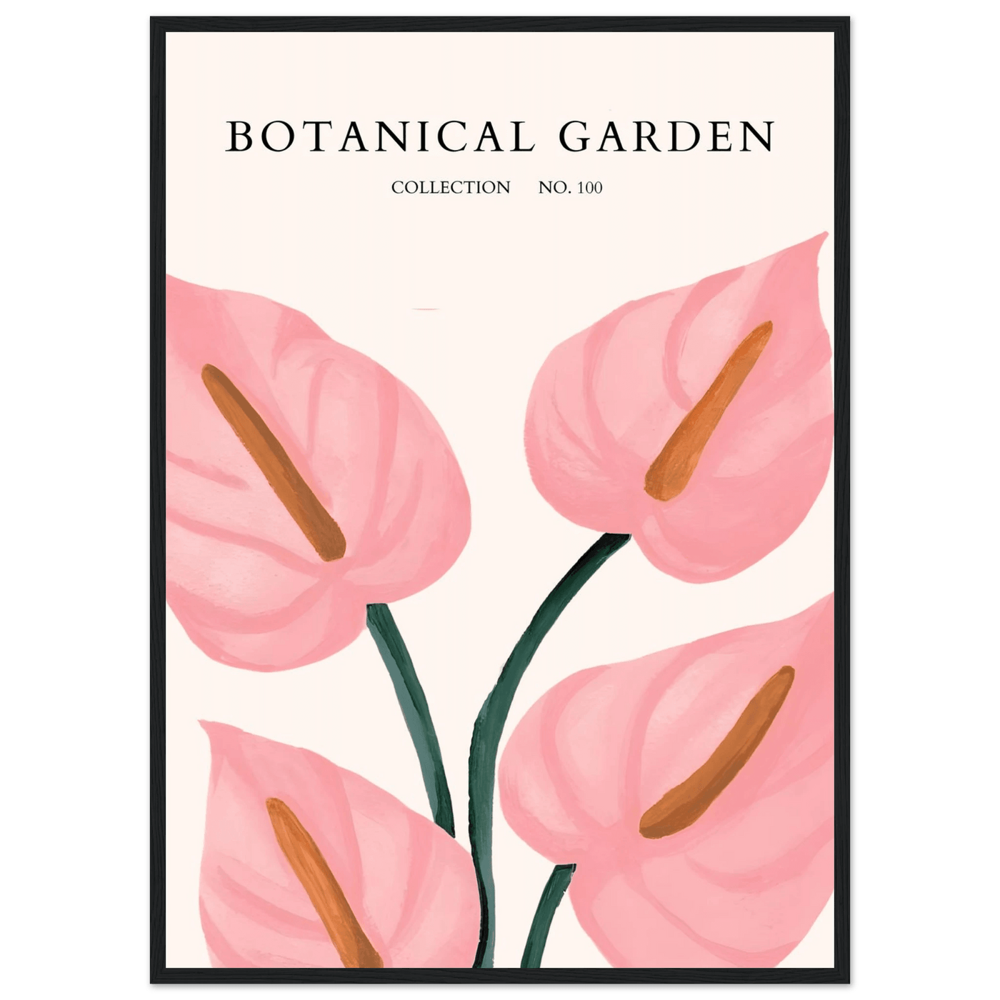 Botanical Garden Framed Poster – Pink Anthurium Bloom Art Print | Elegant & Ready-to-Hang - Vibrantwalls
